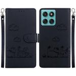 For Motorola Edge 60 Fusion / Edge 5G 2025 Cute Cats RFID Leather Phone Case(Black)