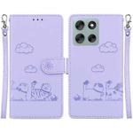 For Motorola Moto G56 5G / G66j 5G / G66y 5G Cute Cats RFID Leather Phone Case(Purple)