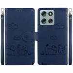For Motorola Moto G56 5G / G66j 5G / G66y 5G Cute Cats RFID Leather Phone Case(Blue)