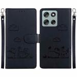 For Motorola Moto G56 5G / G66j 5G / G66y 5G Cute Cats RFID Leather Phone Case(Black)