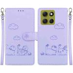 For Motorola Moto G86 5G Cute Cats RFID Leather Phone Case(Purple)