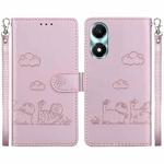 For Honor X5 Plus / Play 40C Cute Cats RFID Leather Phone Case(Rose Gold)