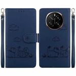 For Honor Magic7 Cute Cats RFID Leather Phone Case(Blue)