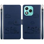 For Honor 400 Lite Cute Cats RFID Leather Phone Case(Blue)