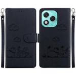 For Honor 400 Lite Cute Cats RFID Leather Phone Case(Black)