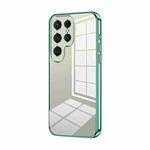 For Samsung Galaxy S25 Ultra 5G Transparent Plating Fine Hole Phone Case(Green)