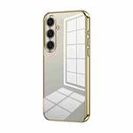 For Samsung Galaxy S25+ 5G Transparent Plating Fine Hole Phone Case(Gold)