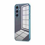 For Samsung Galaxy S25+ 5G Transparent Plating Fine Hole Phone Case(Blue)