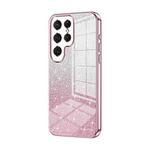 For Samsung Galaxy S25 Ultra 5G Gradient Glitter Powder Electroplated Phone Case(Pink)