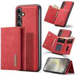 For Samsung Galaxy S24 FE 5G DG.MING M1 Series 3-Fold Multi Card Wallet + Magnetic Phone Case(Red)