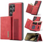For Samsung Galaxy S25 Ultra 5G DG.MING M1 Series 3-Fold Multi Card Wallet + Magnetic Phone Case(Red)