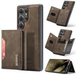For Samsung Galaxy S25 Ultra 5G DG.MING M2 Series 3-Fold Multi Card Bag + Magnetic Phone Case(Coffee)