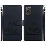 For ZTE Blade A72 / V40 Vita Cute Cats RFID Leather Phone Case(Black)