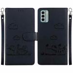 For Nokia G22 Cute Cats RFID Leather Phone Case(Black)