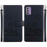 For Nokia G42 Cute Cats RFID Leather Phone Case(Black)