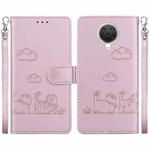 For Nokia G10 / G20 Cute Cats RFID Leather Phone Case(Rose Gold)