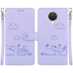 For Nokia G10 / G20 Cute Cats RFID Leather Phone Case(Purple)