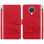 For Nokia G10 / G20 Cute Cats RFID Leather Phone Case(Red)