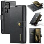 For Samsung Galaxy S25 Ultra 5G DG.MING Crazy Horse Texture Detachable Magnetic Leather Case(Black)