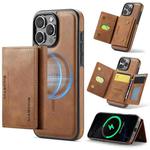 For iPhone 16 Pro DG.MING MAGKING-K2 Series MagSafe RFID Card Bag Detachable Phone Case(Brown)