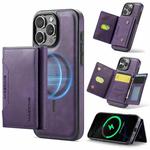 For iPhone 16 Pro DG.MING MAGKING-K2 Series MagSafe RFID Card Bag Detachable Phone Case(Purple)