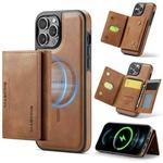 For iPhone 12 Pro Max DG.MING MAGKING-K2 Series MagSafe RFID Card Bag Detachable Phone Case(Brown)