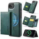 For iPhone 16e DG.MING MAGKING-K2 Series MagSafe RFID Card Bag Detachable Phone Case(Green)