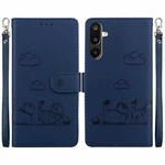For Samsung Galaxy M16 5G / F16 5G / M36 5G Cute Cats RFID Leather Phone Case(Blue)