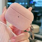 For AirPods Pro 2 Corduroy Cloth Pattern Earphone Protective Case(Pink)