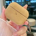 For AirPods Pro 2 Corduroy Cloth Pattern Earphone Protective Case(Khaki)