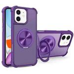 For iPhone 11 CD Texture 360 Degree Rotating Holder MagSafe Phone Case(Purple)