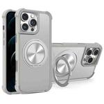 For iPhone 12 Pro Max CD Texture 360 Degree Rotating Holder MagSafe Phone Case(Grey)