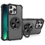 For iPhone 13 Pro Max CD Texture 360 Degree Rotating Holder MagSafe Phone Case(Black)