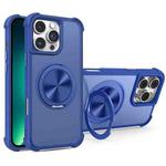 For iPhone 13 Pro Max CD Texture 360 Degree Rotating Holder MagSafe Phone Case(Blue)