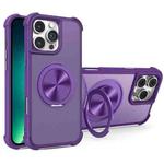For iPhone 13 Pro Max CD Texture 360 Degree Rotating Holder MagSafe Phone Case(Purple)