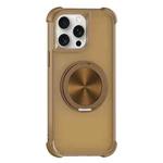 For iPhone 15 Pro CD Texture 360 Degree Rotating Holder MagSafe Phone Case(Desert Gold)