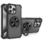 For iPhone 15 Pro Max CD Texture 360 Degree Rotating Holder MagSafe Phone Case(Black)