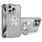 For iPhone 15 Pro Max CD Texture 360 Degree Rotating Holder MagSafe Phone Case(Grey)