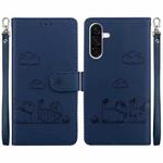 For Samsung Galaxy A26 5G Cute Cats RFID Leather Phone Case(Blue)