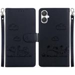For Samsung Galaxy A25 5G / A25e JP Edition Cute Cats RFID Leather Phone Case(Black)