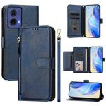 For Motorola Moto G85 Multi-Card Slots Zipper Wallet Leather Phone Case(Blue)