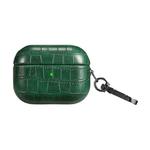 For AirPods Pro 2 Crocodile Texture Earphone Protective Case(Dark Green)