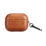 For AirPods Pro 2 Crocodile Texture Earphone Protective Case(Light Brown)