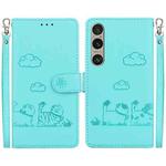 For Sony Xperia 1 VI Cute Cats RFID Leather Phone Case(Green)