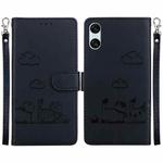 For Sony Xperia 10 VI Cute Cats RFID Leather Phone Case(Black)