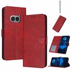 For Nothing Phone 2a / 2a Plus Solid Calf Texture Flip Leather Phone Case(Red)