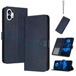 For Nothing Phone 1 Solid Calf Texture Flip Leather Phone Case(Dark Blue)