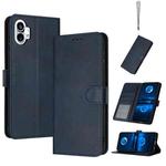 For Nothing Phone 2 Solid Calf Texture Flip Leather Phone Case(Dark Blue)