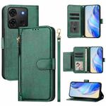 For Infinix Smart 7 India / Smart 7 HD Multi-Card Slots Zipper Wallet Leather Phone Case(Green)