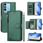 For Itel P38 Multi-Card Slots Zipper Wallet Leather Phone Case(Green)